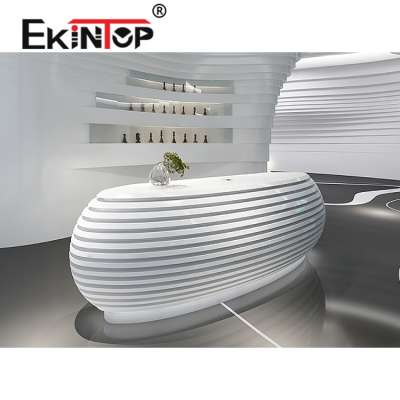 Ekintop modern design reception desk counter, white reception desk for hotel