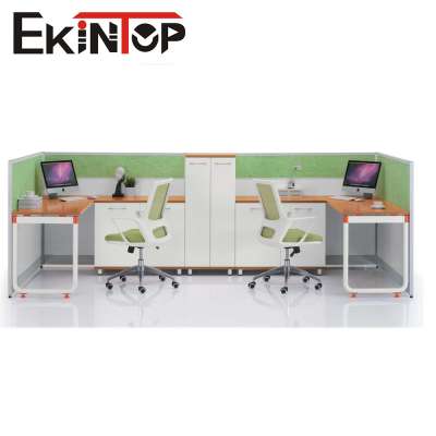 Creative 2 people open workstation desk with side table