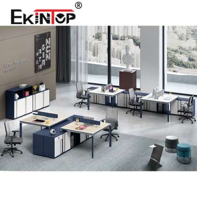 Ekintop modern fashion t shaped low mdf modular wood office desk partition for sale